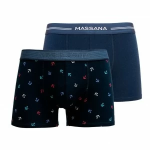 B&oacute;xer hombre algod&oacute;n el&aacute;stico estampado anclas x2