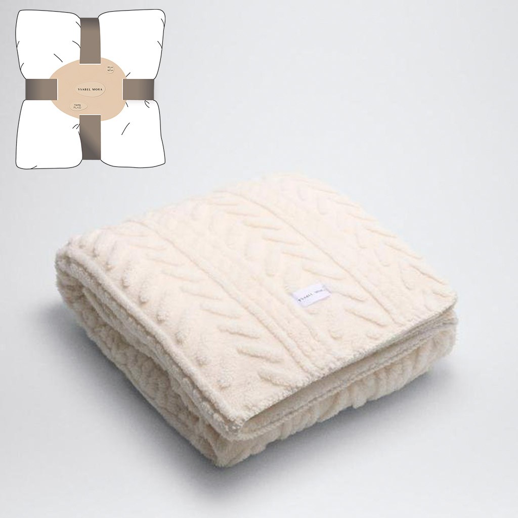 Manta sofa ochos coralina suave forro borreguillo