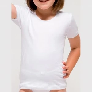 Camiseta lisa manga corta cuello redondo