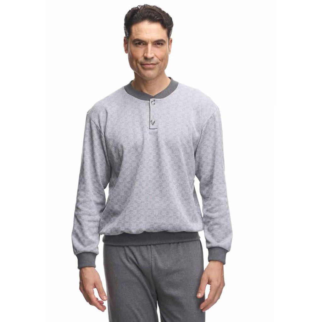 Pijama gris hombre manga larga 