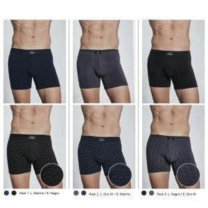 Boxer hombre estampado pack 2 liso + estampado