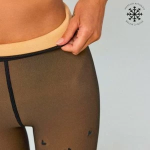 Panty mujer t&eacute;rmico opaco efecto piel corazones
