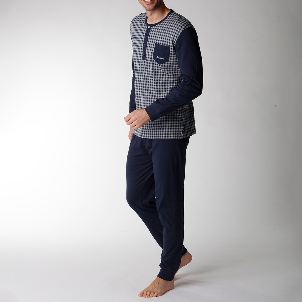 Pijama de hombre largo 100% algodón
