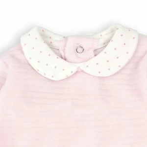 Vestido tundosado manga larga con cuello bebe