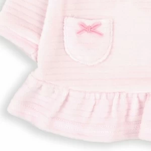 Vestido tundosado manga larga con cuello bebe
