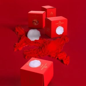 Tanga mujer de blonda roja con pompom