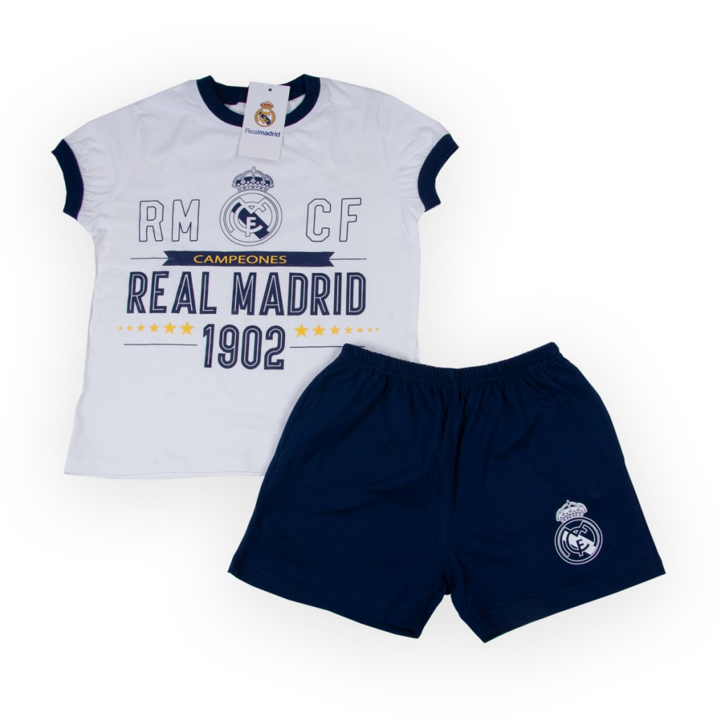 Pijama manga corta blanco Real Madrid