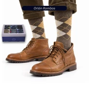 Calcetin hombre orlon rombos expositor 18 pares