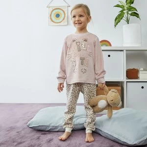 Pijama infantil ni&ntilde;a manga larga tundosado
