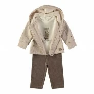 Conjunto beb&eacute; 3 piezas tejido algod&oacute;n