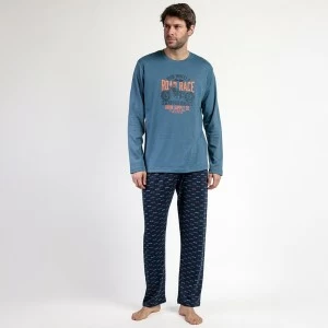 Pijama manga larga hombre algod&oacute;n
