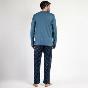Pijama manga larga hombre algod&oacute;n
