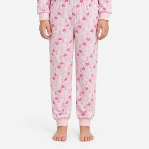 Pijama largo ni&ntilde;a estampado rosa