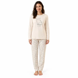 Pijama mujer manga larga gatos