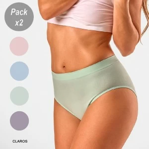 Braga alta mujer seamless microfibra pack x2
