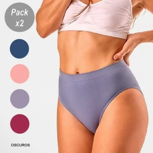 Braga alta mujer seamless microfibra pack x2