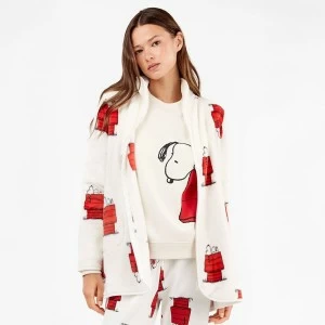 Bata corta mujer cremallera estampado Snoopy