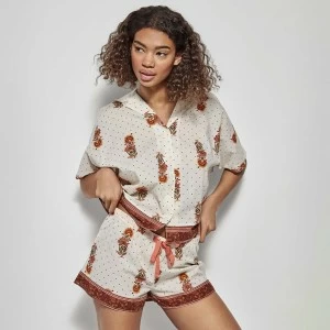 Pijama mujer camisa manga corta