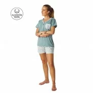Pijama corto mujer cuelllo botones
