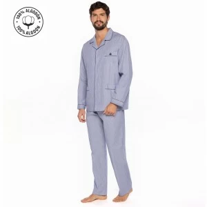 Pijama de tela de popelin de rayas 100% Algod&oacute;n
