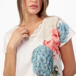 Pijama corto mujer viscosa estampado manga corta