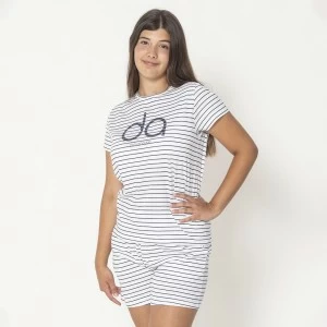 Pijama corto mujer algod&oacute;n rayas