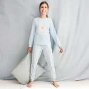 Pijama juvenil manga larga algod&oacute;n margaritas