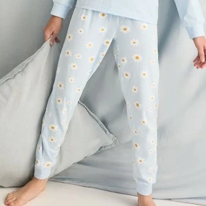 Pijama juvenil manga larga algod&oacute;n margaritas