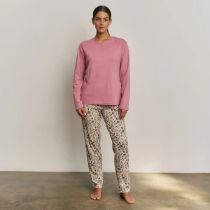 Conjunto mujer bata y pijama manga larga
