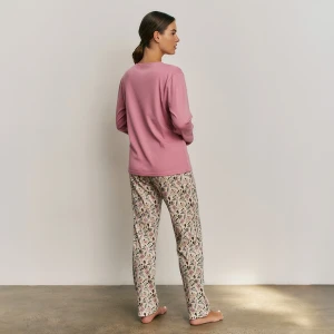 Conjunto mujer bata y pijama manga larga