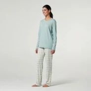 Pijama largo mujer modal estampado