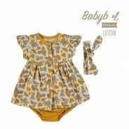 Vestido beb&eacute; estampado braguita y diadema