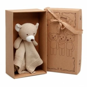 Dudu de algod&oacute;n 100% carita de oso en caja regalo