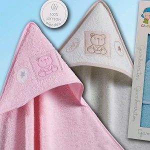 Capa de ba&ntilde;o ositos bordados