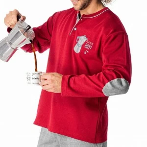Pijama hombre cuello botones y coderas