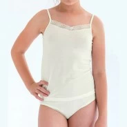 Conjunto interior ni&ntilde;a comunion camiseta y braga