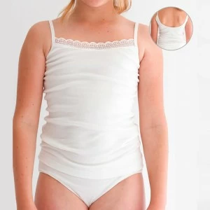 Conjunto ni&ntilde;a comunion camiseta espalda baja