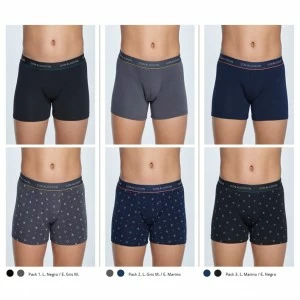 Boxer infantil pack x 2 algod&oacute;n estampado + liso