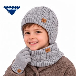 Conjunto infantil gorro orejeras , braga y guantes