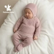 Conjunto beb&eacute; tres piezas tejido punto