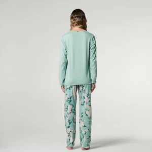 Pijama mujer cuello botones modal