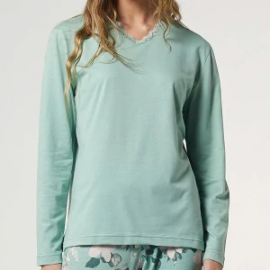 Pijama mujer cuello botones modal