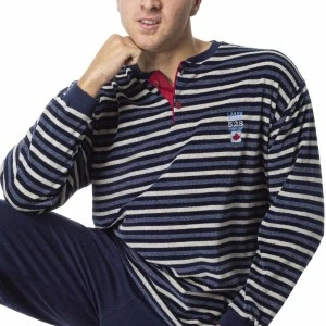 Pijama hombre manga larga rayas