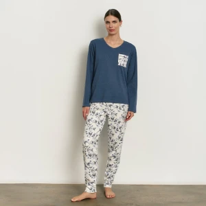 Pijama mujer manga larga estampado floral