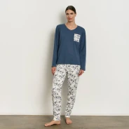 Pijama mujer manga larga estampado floral