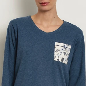 Pijama mujer manga larga estampado floral