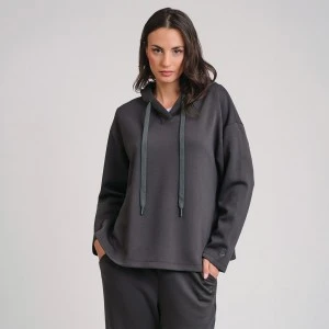 Sudadera mujer corte recto con capucha
