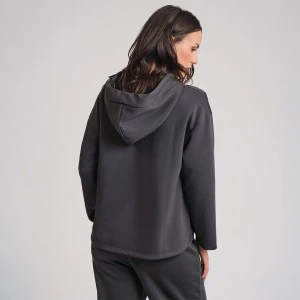 Sudadera mujer corte recto con capucha