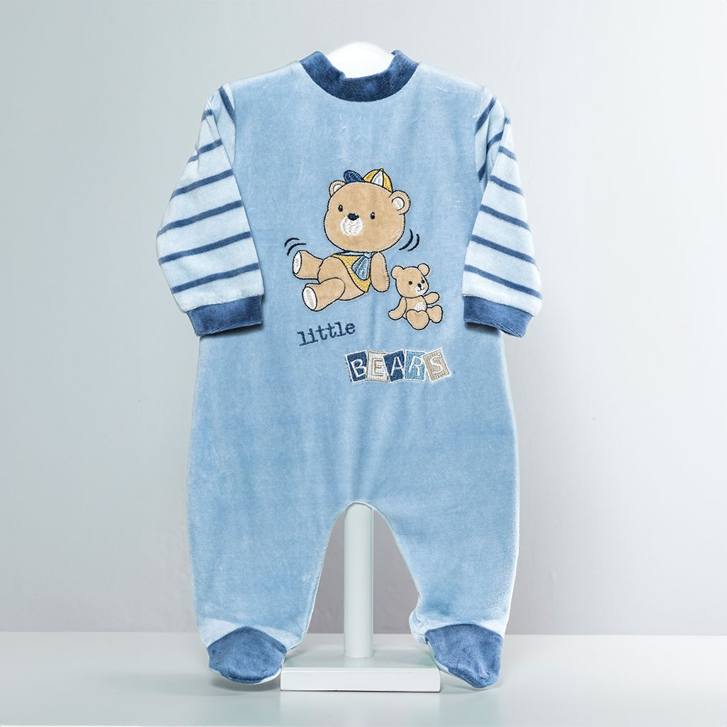 Pelele bebé tejido velour "Osito"