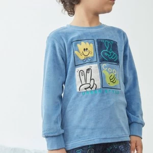 Pijama tundosado infantil para ni&ntilde;o con pu&ntilde;o